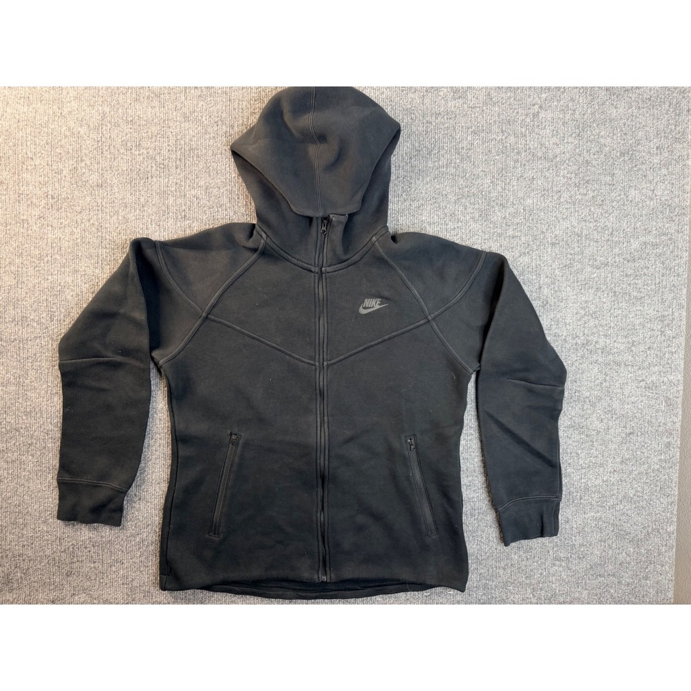 Nike Tech Fleece Hoodie Womens Medium Black Full Zip Sweatshirt Jacket CW4298